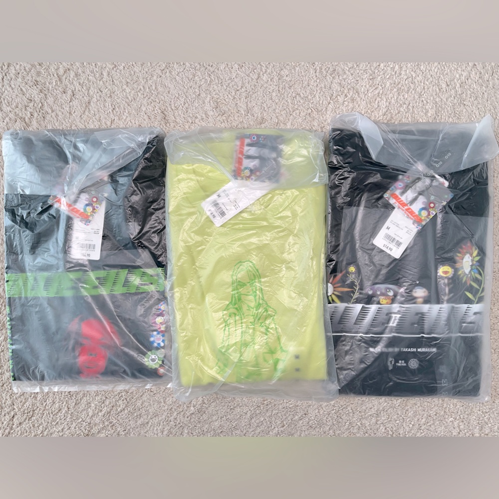 NWT Billie Eilish x Takashi Murakami x UNIQLO UT Drop T-shirt Bundle 3x